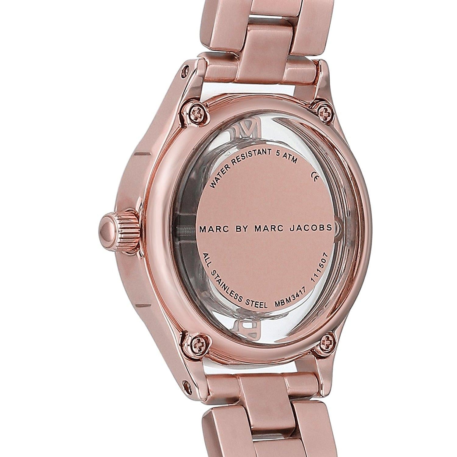 Marc Jacobs Tether Transparent Rose Gold Dial Rose Gold Steel Strap Watch for Women - MBM3417