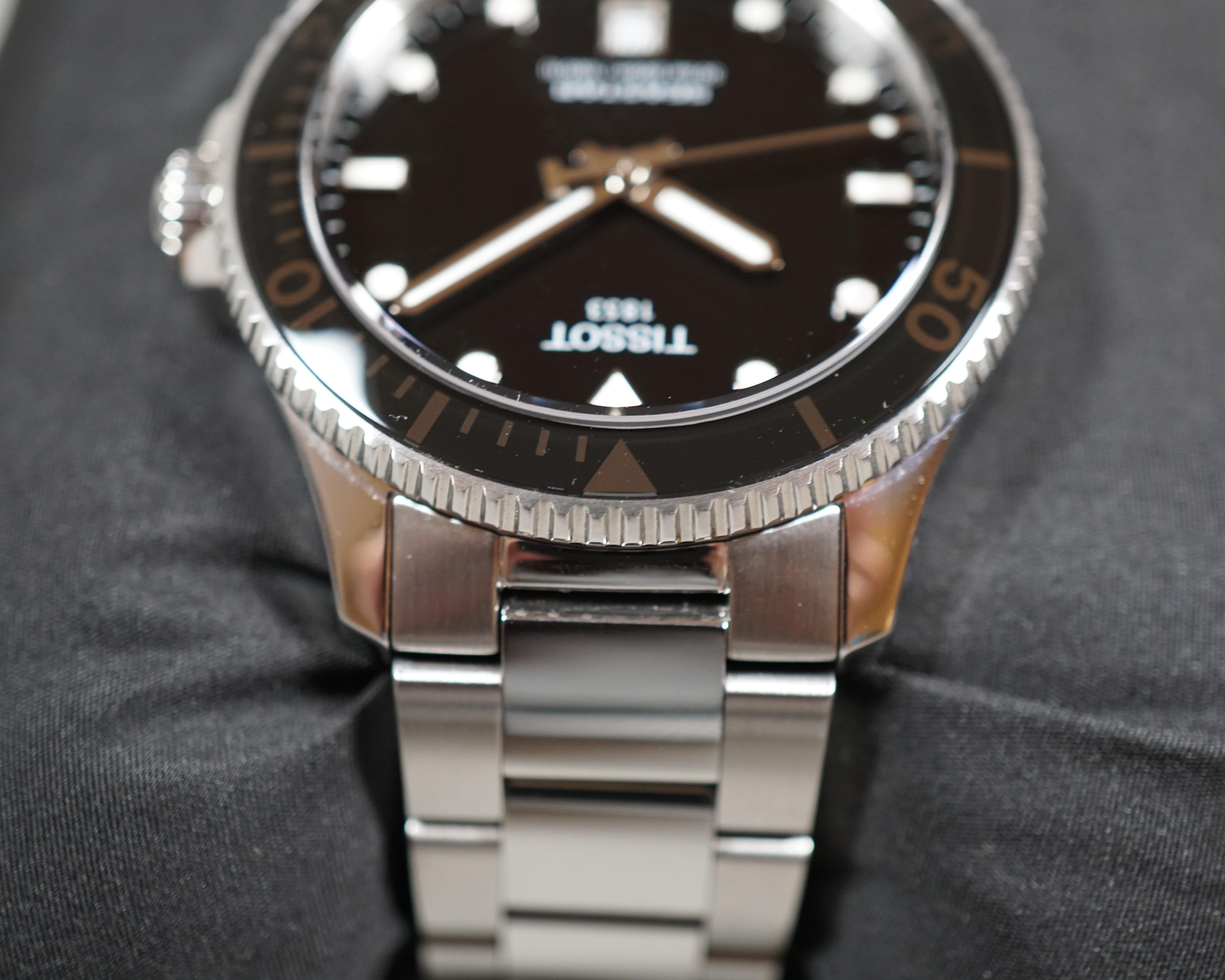 Tissot Seastar 1000 Black Dial Silver Steel Strap Watch For Men - T120.410.11.051.00