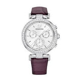 Swarovski Era Journey Chronograph Silver Dial Purple Leather Strap Watch for Women - 5296835