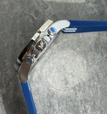 Michael Kors Brecken Chronograph Blue Dial Two Tone PVC Strap Watch For Men - MK8950