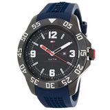 Tommy Hilfiger Cole Black Dial Blue Rubber Strap Watch for Men - 1790984