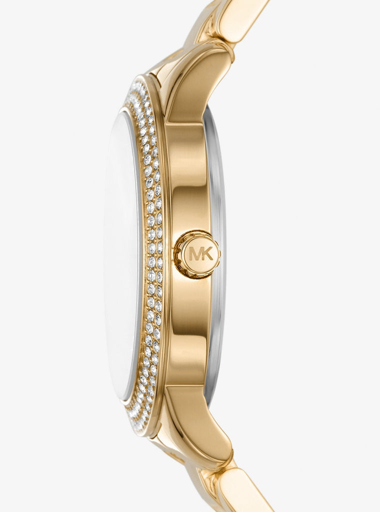 Michael Kors Tibby Pave Gold Dial Gold Steel Strap Watch for Women - MK1057