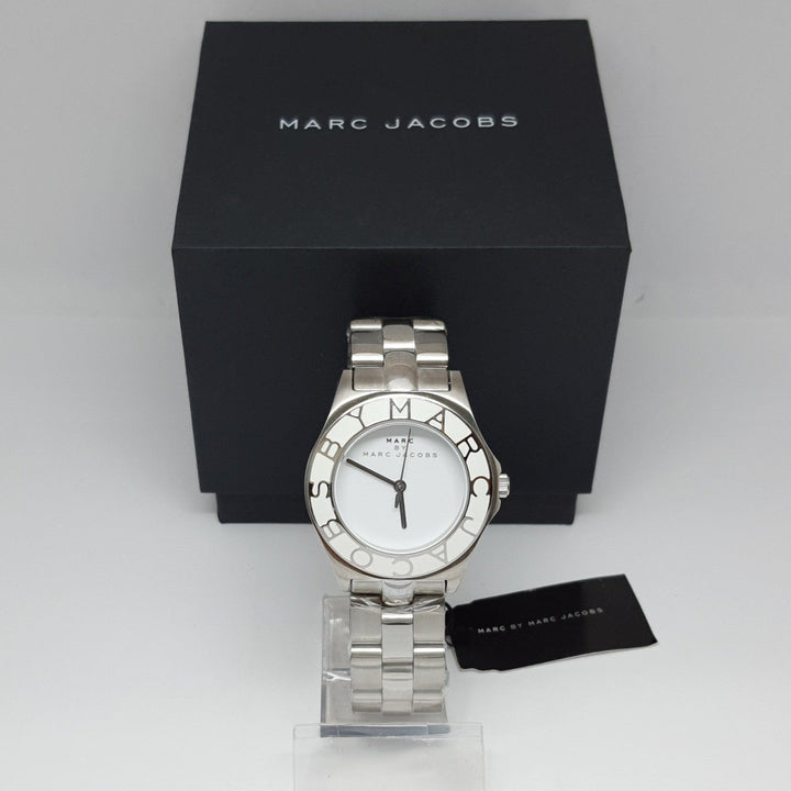 Marc Jacobs Blade White Dial Silver Steel Strap Watch for Women - MBM3048