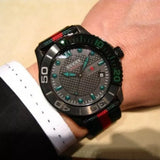 Gucci G Timeless Sport Black Dial Two Tone NATO Strap Watch For Men - YA126229