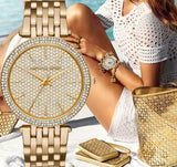 Michael Kors Darci Gold Dial Gold Steel Strap Watch for Women - MK3438