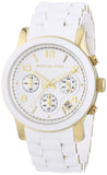 Michael Kors Runway Chronograph White Dial White Steel Strap Watch for Women - MK5145