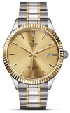 Tudor Style Automatic Gold Dial Two Tone Steel Strap Watch for Men - M12713-0001