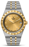 Tudor Royal Automatic Diamonds Gold Dial Two Tone Steel Strap Watch for Men - M28603-0006