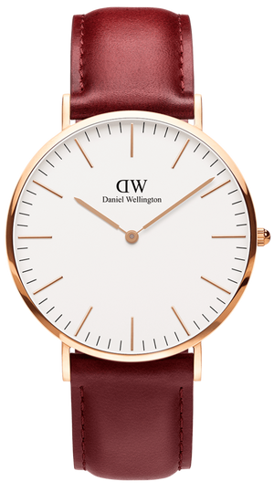 Daniel Wellington Classic Suffolk White Dial Brown Leather Strap Watch For Women - DW00100120