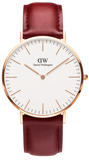 Daniel Wellington Classic Suffolk White Dial Brown Leather Strap Watch For Women - DW00100120