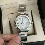 Tag Heuer Aquaracer Quartz White Dial Silver Steel Strap Watch for Men - WAY1111.BA0928