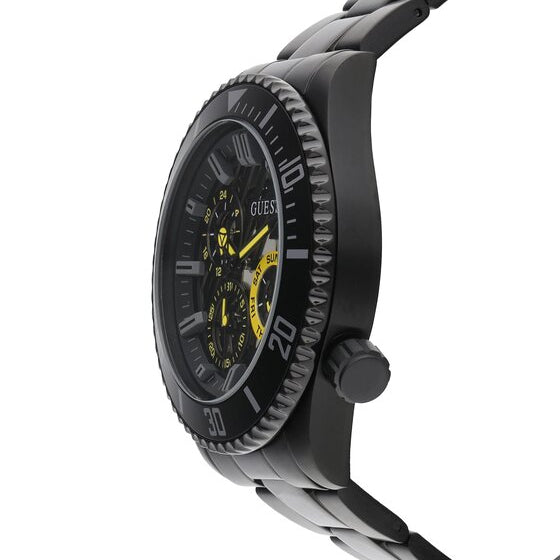 Guess Axel Multifunction Black Dial Black Steel Strap Watch For Men - GW0488G3