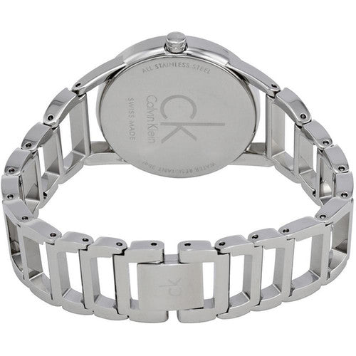 Calvin Klein Stately Silver Dial Silver Steel Strap Watch for Women - K3G2312W