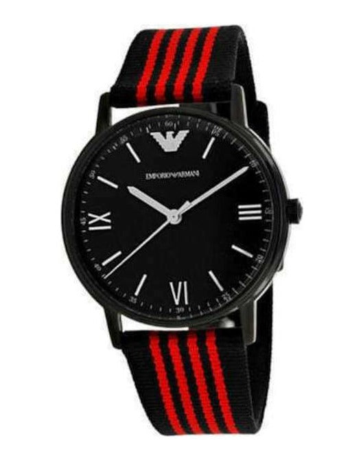 Emporio Armani Kappa Black Dial Two Tone NATO Strap Watch For Men - AR11015