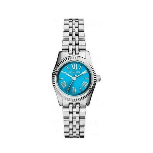 Michael Kors Lexington Quartz Blue Dial Silver Steel Strap Watch For Women - MK3328