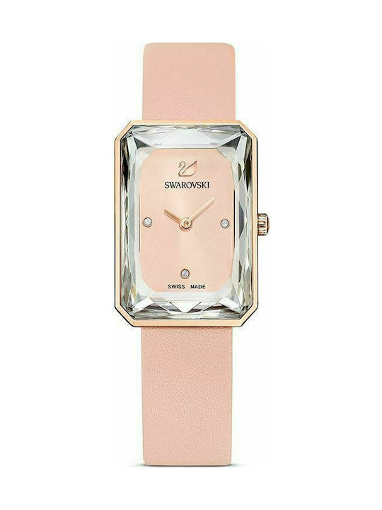 Swarovski Uptown Pink Dial Pink Leather Strap Watch for Women - 5547719