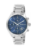 Hugo Boss Grand Prix Blue Dial Silver Steel Strap Watch for Men - 1513478