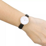 Daniel Wellington Classic Petite Reading White Dial Black Leather Strap Watch For Women - DW00100229