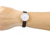 Daniel Wellington Classic Petite York White Dial Brown Leather Strap Watch For Women - DW00100232
