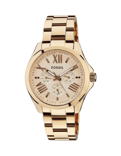 Fossil Cecile Rose Gold Dial Rose Gold Steel Strap Watch for Women - AM4511
