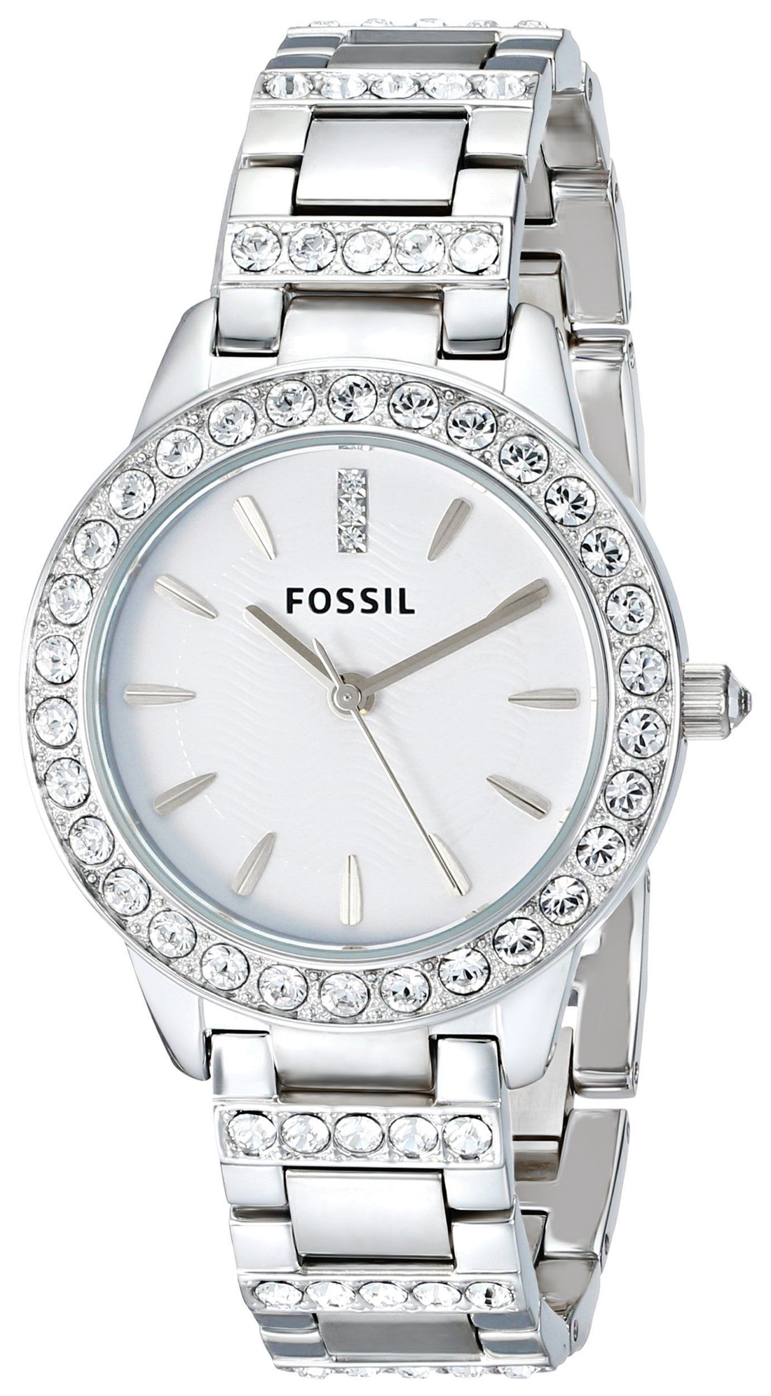 Fossil Jesse White Dial Silver Steel Strap Watch for Women - ES2362