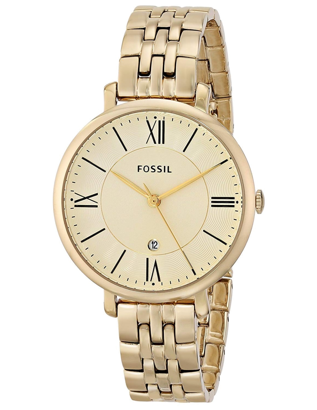 Fossil Jacqueline White Dial Gold Steel Strap Watch for Women - ES3434