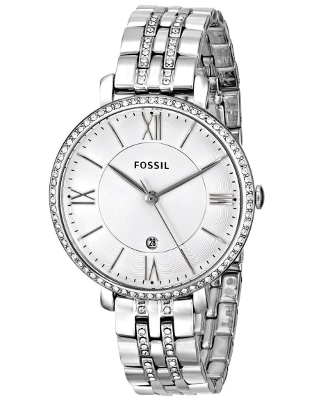 Fossil Jacqueline White Dial Silver Steel Strap Watch for Women - ES3545