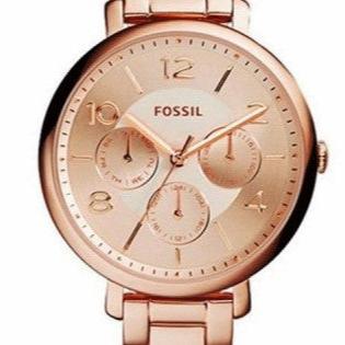 Fossil Jacqueline Rose Gold Dial Rose Gold Steel Strap Watch for Women - ES3665
