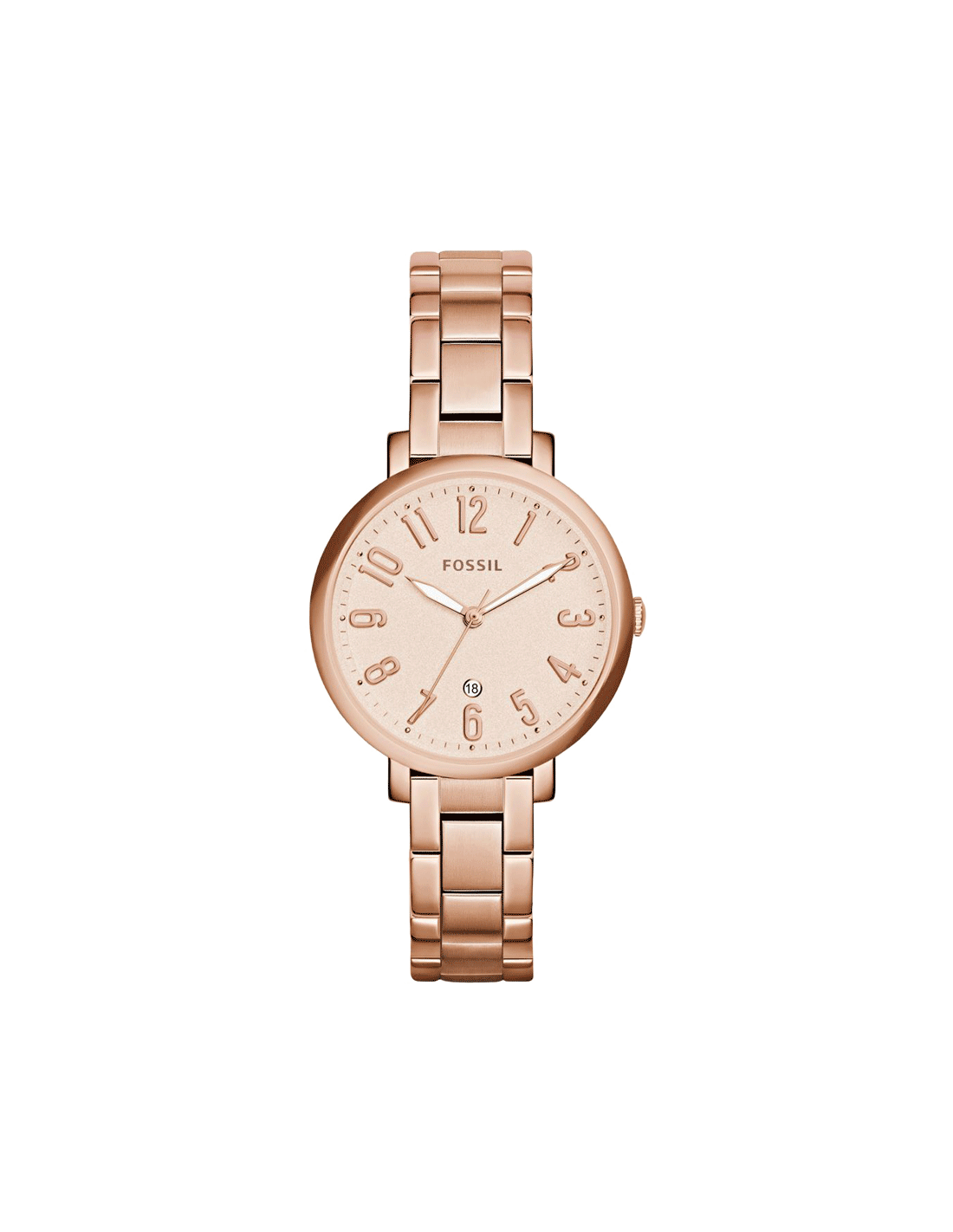 Fossil Jacqueline Rose Gold Dial Rose Gold Steel Strap Watch for Women - ES3970