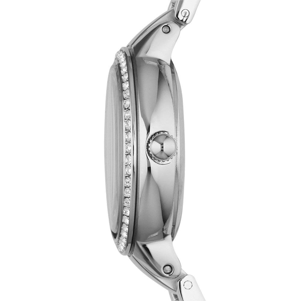 Fossil Virginia Taupe Dial Silver Steel Strap Watch for Women - ES4147