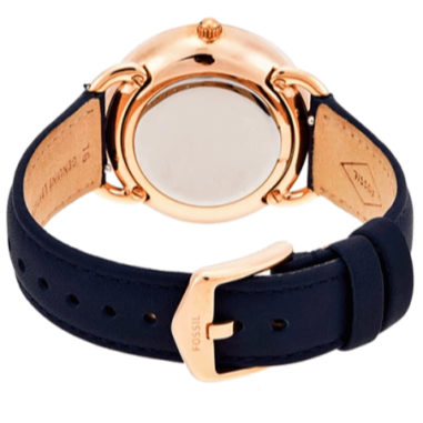 Fossil Tailor White Dial Blue Leather Strap Watch for Women - ES4394
