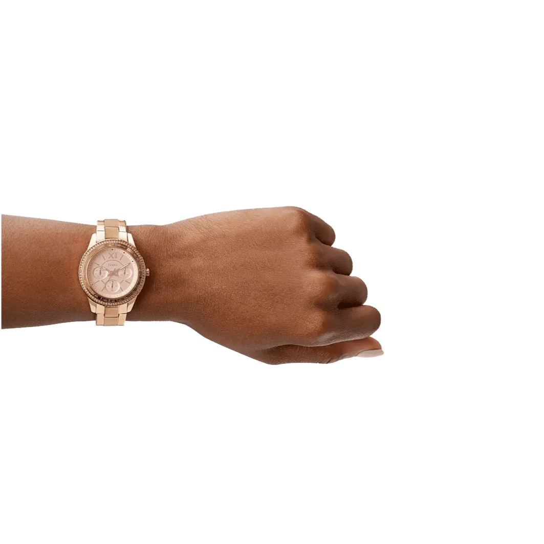Fossil Stella Sport Multifunction Rose Gold Dial Rose Gold Steel Strap Watch for Women - ES5106