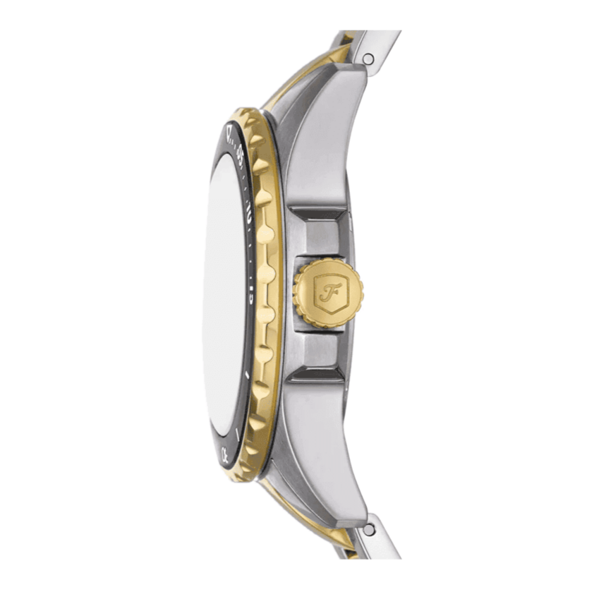 Fossil Blue Dive Three Hand Black Dial Two Tone Steel Strap Watch For Women - ES5349