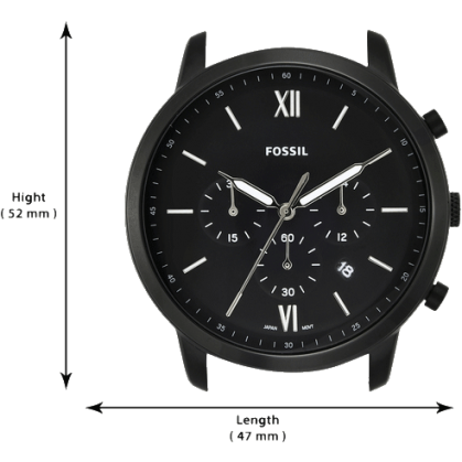 Fossil Neutra Chronograph Black Dial Black Steel Strap Watch for Men - FS5474