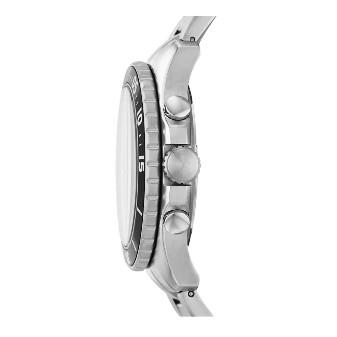 Fossil FB-03 Chronograph Black Dial Silver Steel Strap Watch for Men - FS5725