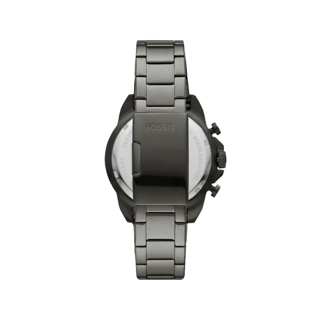 Fossil Bronson Chronograph Black Dial Grey Steel Strap Watch for Men - FS5852