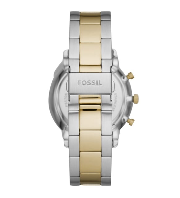 Fossil Neutra Moonphase Multifunction Black Dial Two Tone Steel Strap Watch for Men - FS5906