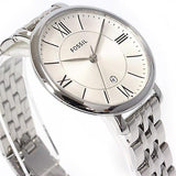 Fossil Jacqueline White Dial Silver Steel Strap Watch for Women - ES3433