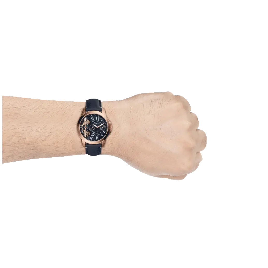 Fossil Grant Twist Multifunction Blue Dial Blue Leather Strap Watch for Men - ME1162