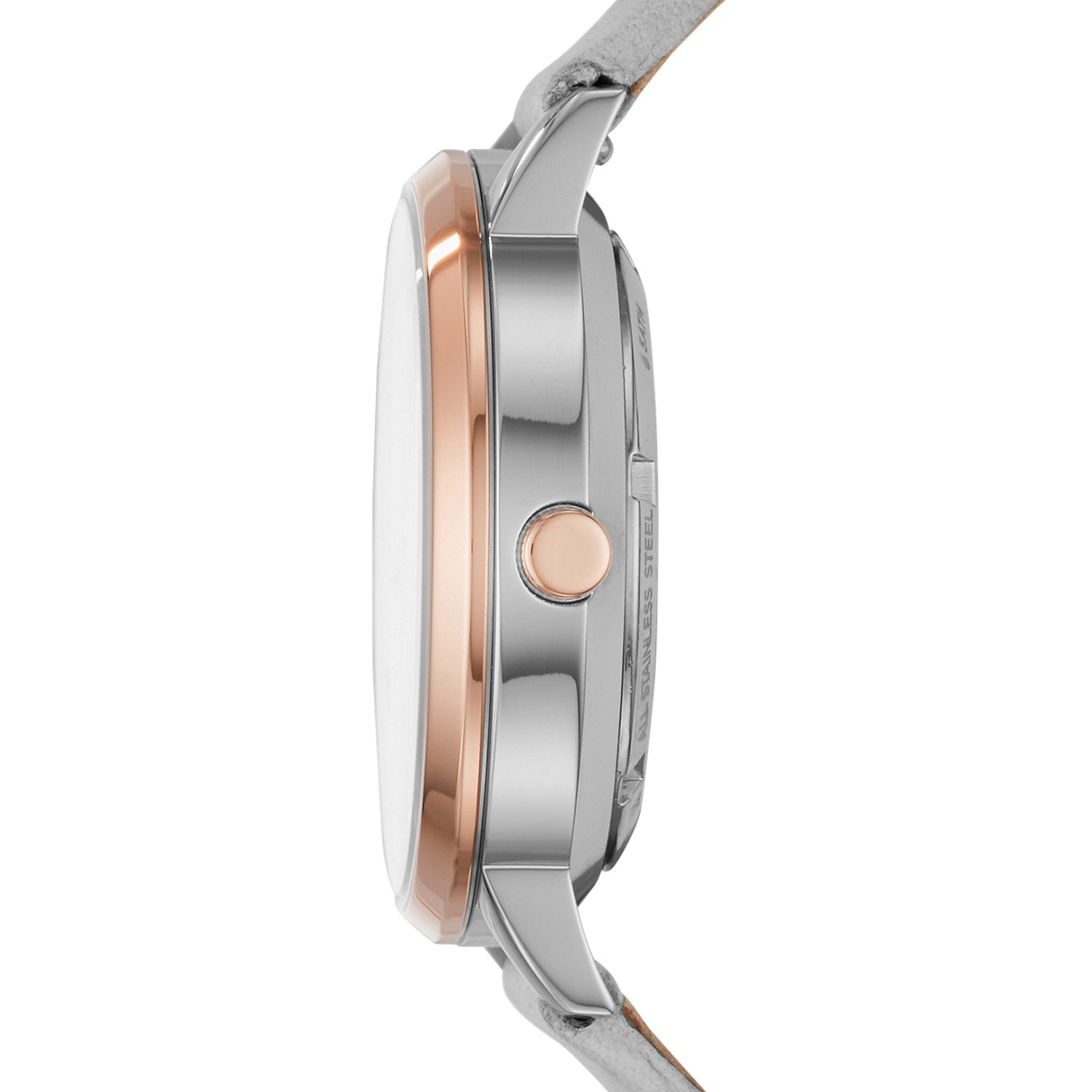 Fossil Vintage Muse Automatic Skeleton White Dial Grey Leather Strap Watch for Women - ME3131