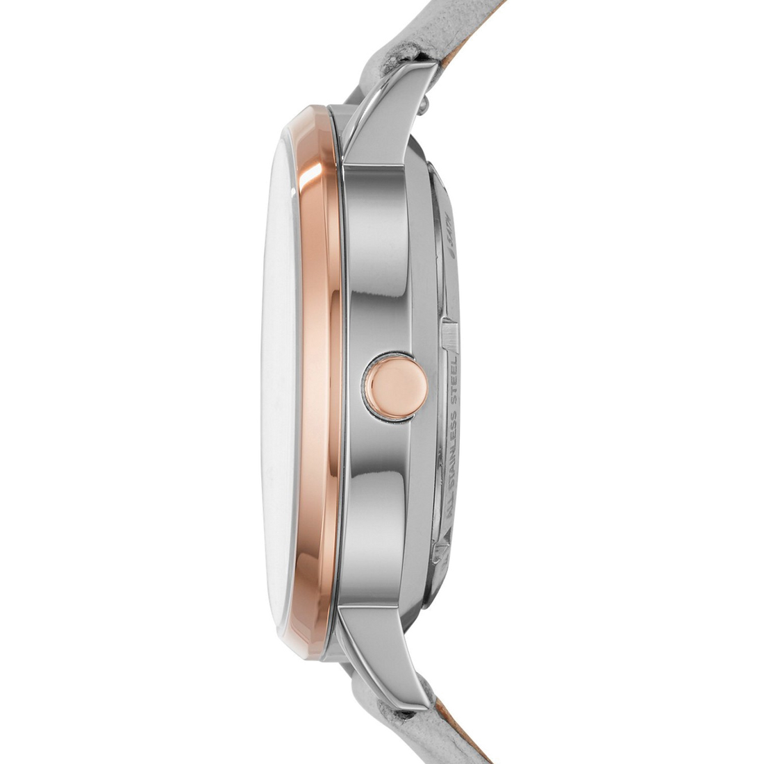 Fossil Vintage Muse Automatic Skeleton White Dial Grey Leather Strap Watch for Women - ME3131