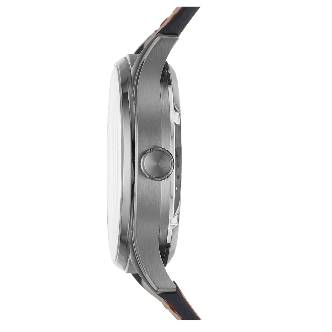 Fossil Forrester Automatic Skeleton Grey Dial Brown Leather Strap Watch for Men - ME3178