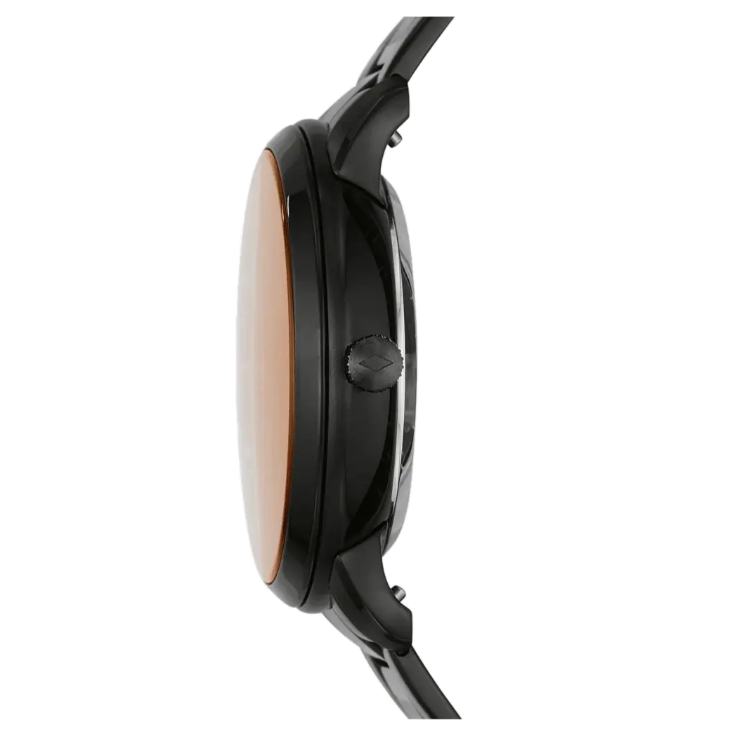 Fossil Neutra Automatic Skeleton Black Dial Black Steel Strap Watch for Men - ME3183