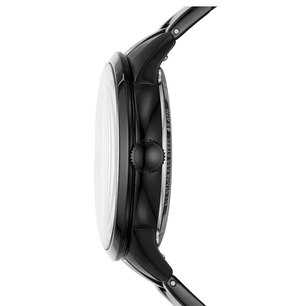 Fossil Townsman Automatic Skeleton Black Dial Black Steel Strap Watch for Men - ME3197