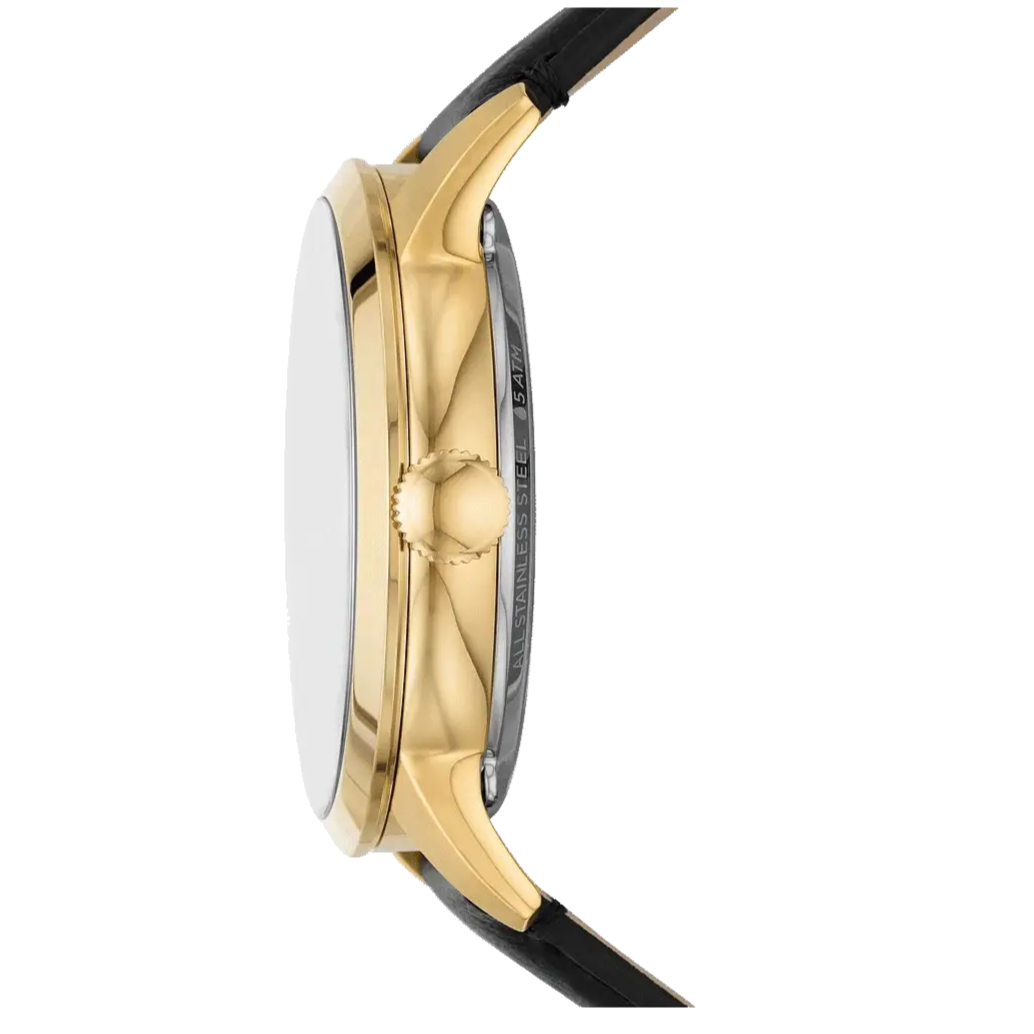 Fossil Townsman Automatic Skeleton Black Dial Black Leather Strap Watch for Men - ME3210