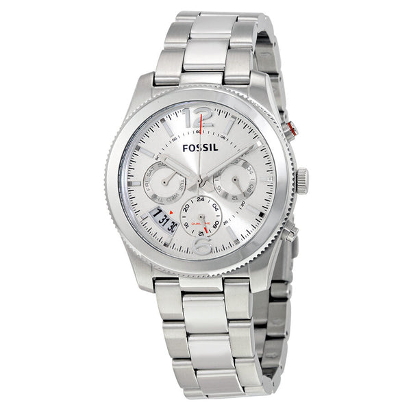 Fossil Boyfriend Multifunction Silver Dial Silver Steel Strap Watch for Women - ES3883