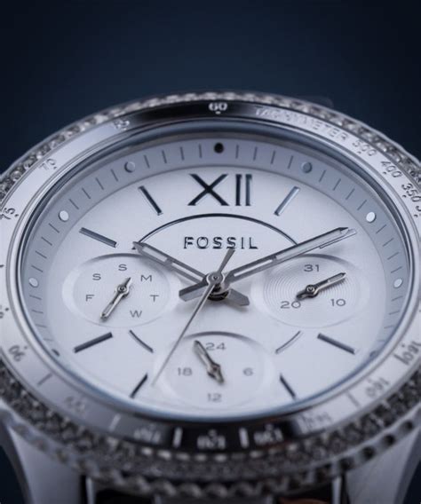 Fossil Stella Sport Multifunction Silver Dial Silver Steel Strap Watch for Women - ES5108