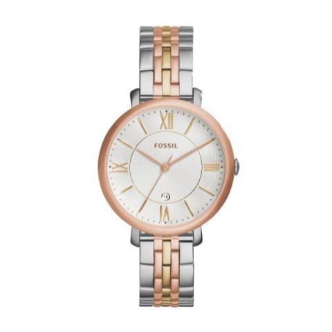 Fossil Jacqueline White Dial Two Tone Steel Strap Watch for Women - ES3844