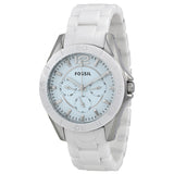 Fossil Ceramic White Dial White Ceramic Strap Watch for Women - CE1002