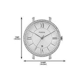 Fossil Jacqueline White Dial Silver Steel Strap Watch for Women - ES3545